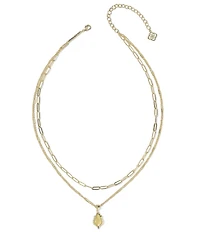Kendra Scott Adriana Scallop Frame Short Multi Strand Necklace