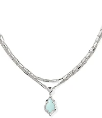 Kendra Scott Adriana Scallop Frame Short Multi Strand Necklace