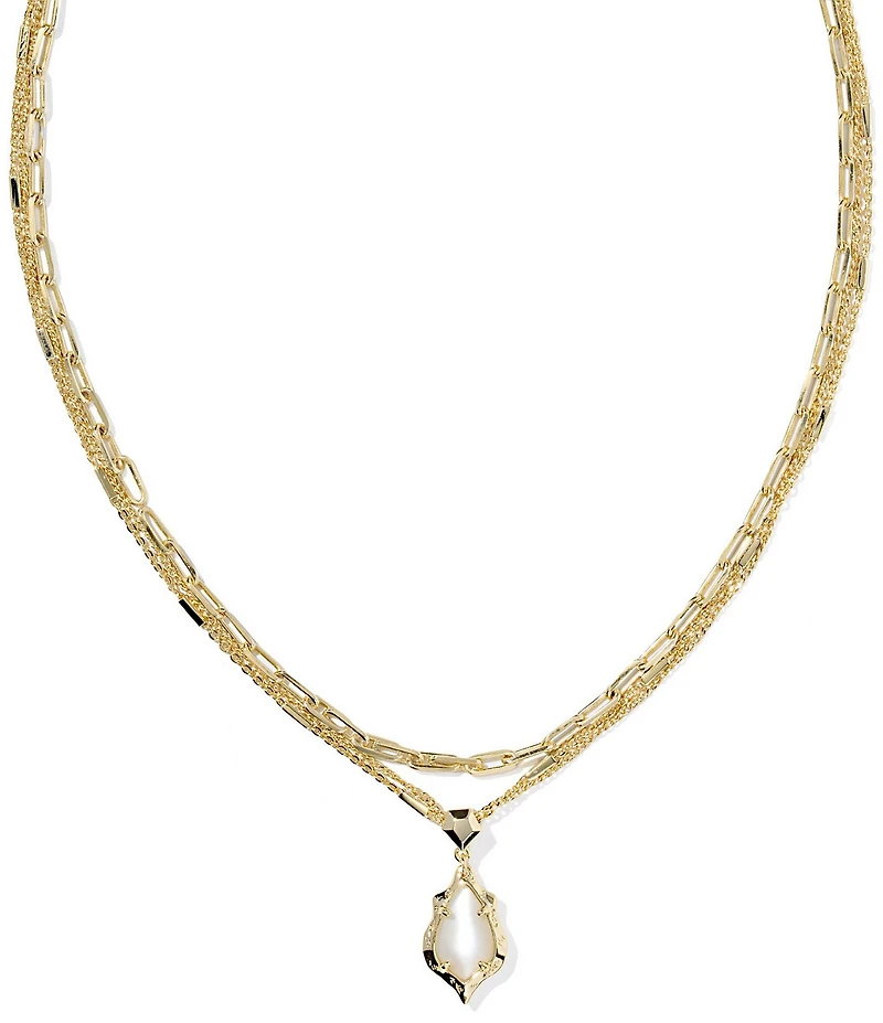 Kendra Scott Adriana Scallop Frame Short Multi Strand Necklace