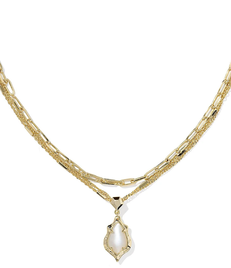 Kendra Scott Adriana Scallop Frame Short Multi Strand Necklace