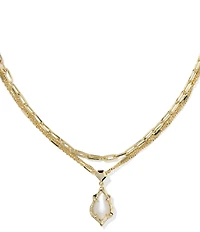 Kendra Scott Adriana Scallop Frame Short Multi Strand Necklace