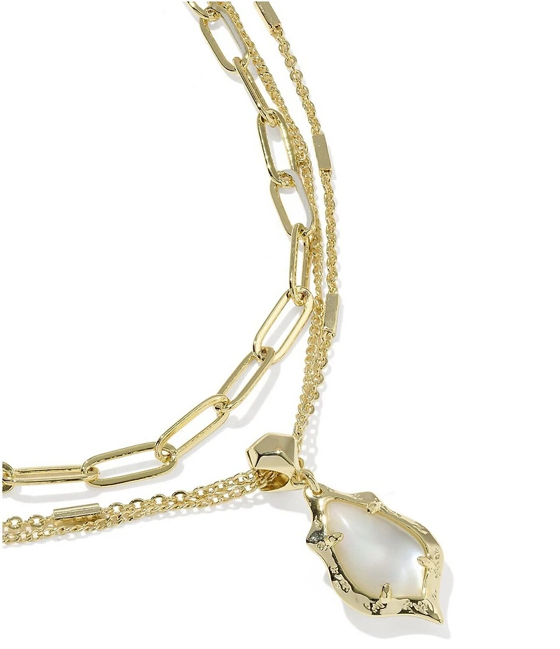 Kendra Scott Adriana Scallop Frame Short Multi Strand Necklace