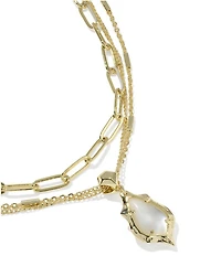 Kendra Scott Adriana Scallop Frame Short Multi Strand Necklace