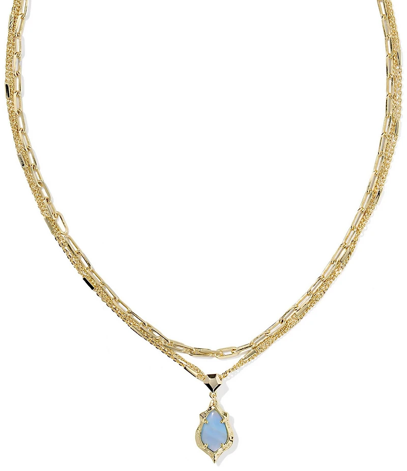 Kendra Scott Adriana Scallop Frame Short Multi Strand Necklace