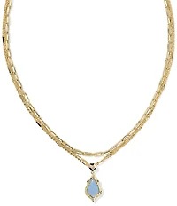 Kendra Scott Adriana Scallop Frame Short Multi Strand Necklace