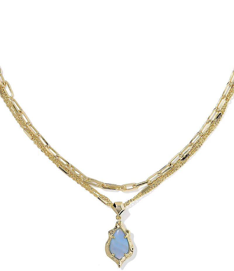 Kendra Scott Adriana Scallop Frame Short Multi Strand Necklace