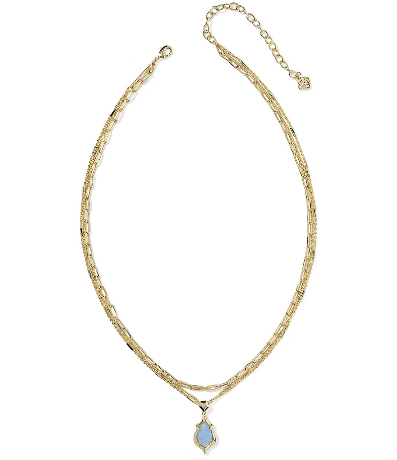 Kendra Scott Adriana Scallop Frame Short Multi Strand Necklace