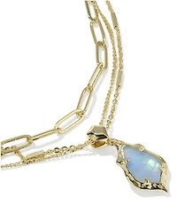 Kendra Scott Adriana Scallop Frame Short Multi Strand Necklace