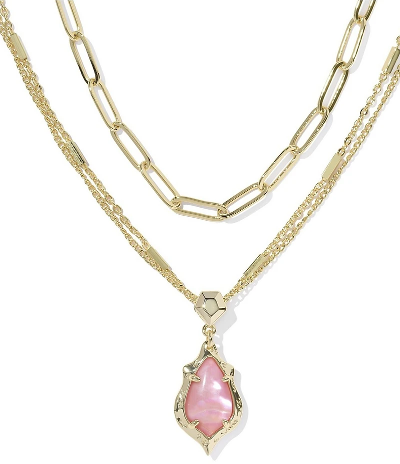 Kendra Scott Adriana Scallop Frame Short Multi Strand Necklace