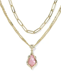 Kendra Scott Adriana Scallop Frame Short Multi Strand Necklace