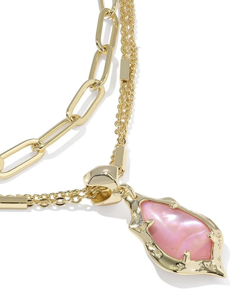 Kendra Scott Adriana Scallop Frame Short Multi Strand Necklace