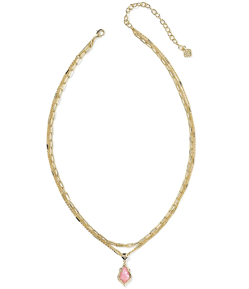 Kendra Scott Adriana Scallop Frame Short Multi Strand Necklace