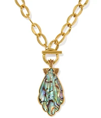 Kendra Scott Alexa Abalone Shell Reversible Pendant Convertible Chain Necklace