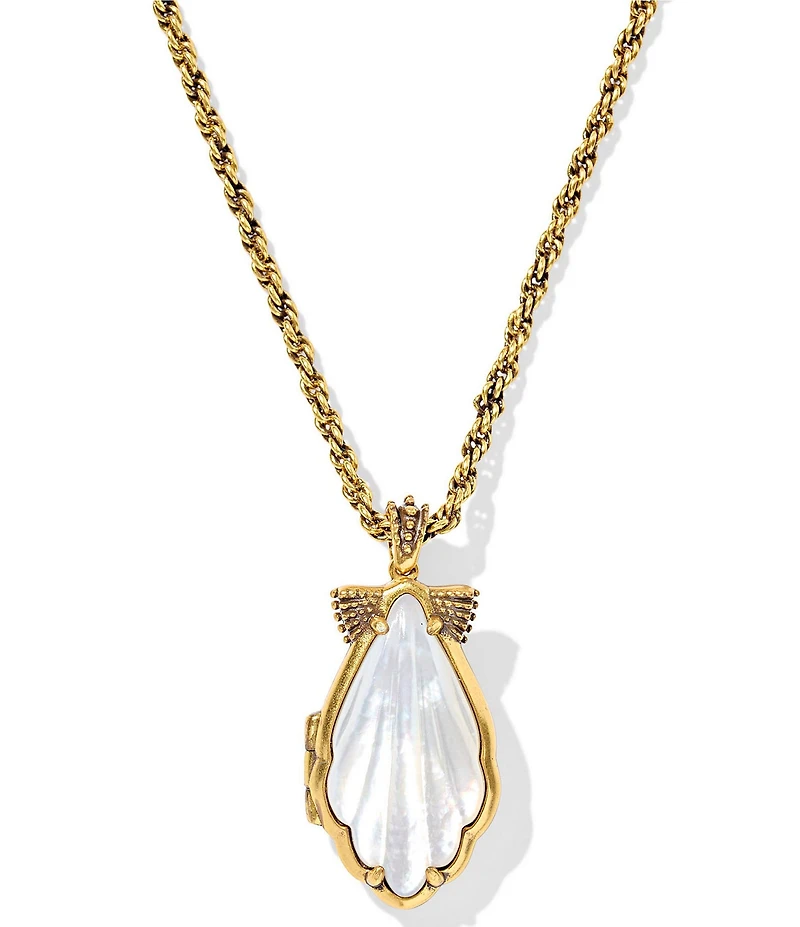Kendra Scott Alexa Shell Locket Short Pendant Necklace