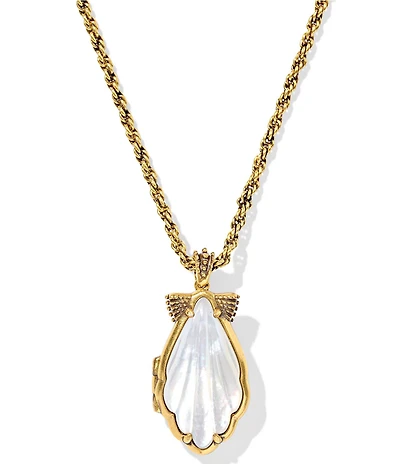 Kendra Scott Alexa Shell Locket Short Pendant Necklace