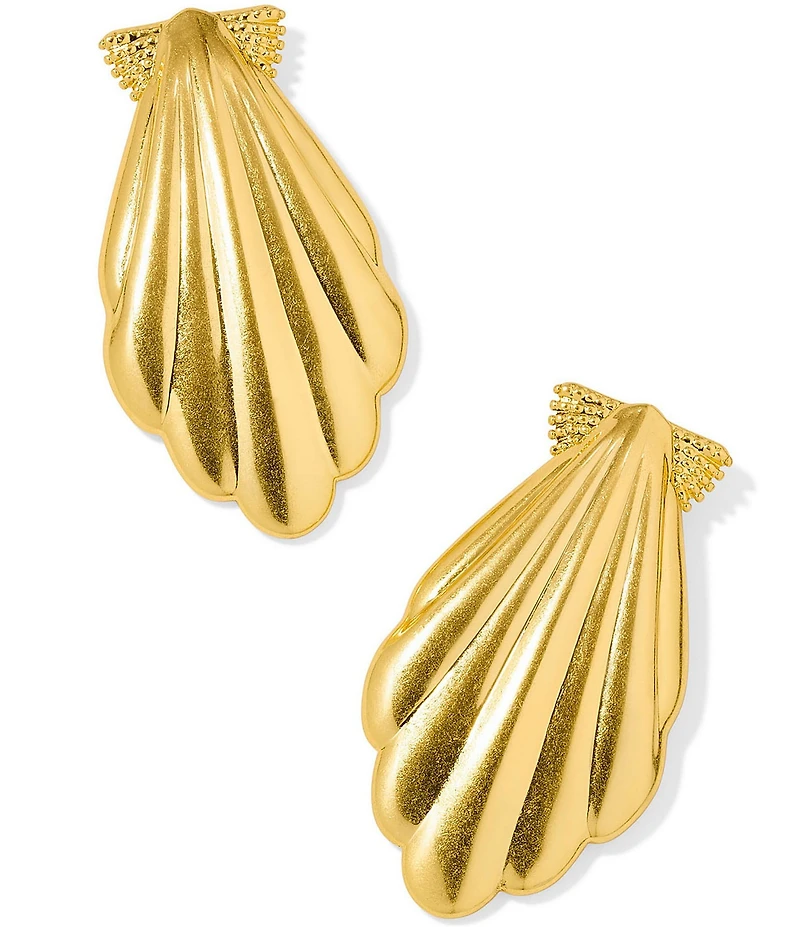 Kendra Scott Alexa Shell Metal Statement Drop Earrings