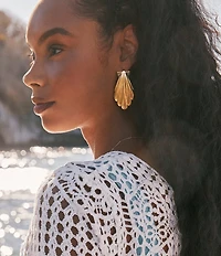 Kendra Scott Alexa Shell Metal Statement Drop Earrings