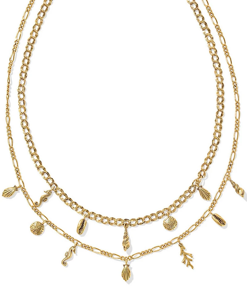 Kendra Scott Alexa Shell Chain Short Multi Strand Necklace