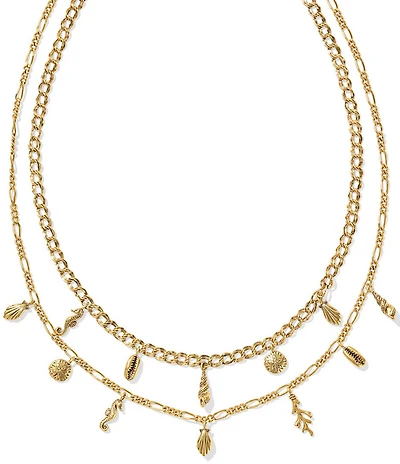 Kendra Scott Alexa Shell Chain Short Multi Strand Necklace