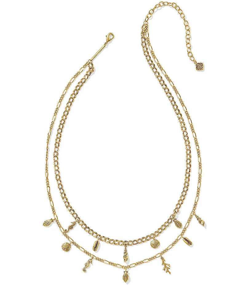 Kendra Scott Alexa Shell Chain Short Multi Strand Necklace