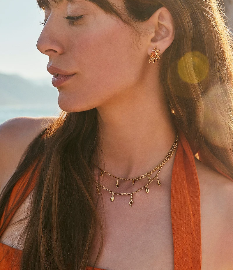 Kendra Scott Alexa Shell Chain Short Multi Strand Necklace