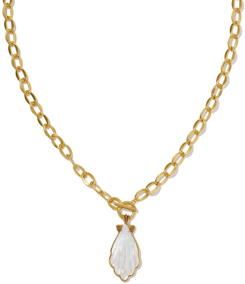 Kendra Scott Alexa Shell Reversible Pendant Convertible Chain Necklace