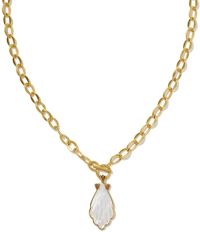 Kendra Scott Alexa Shell Reversible Pendant Convertible Chain Necklace