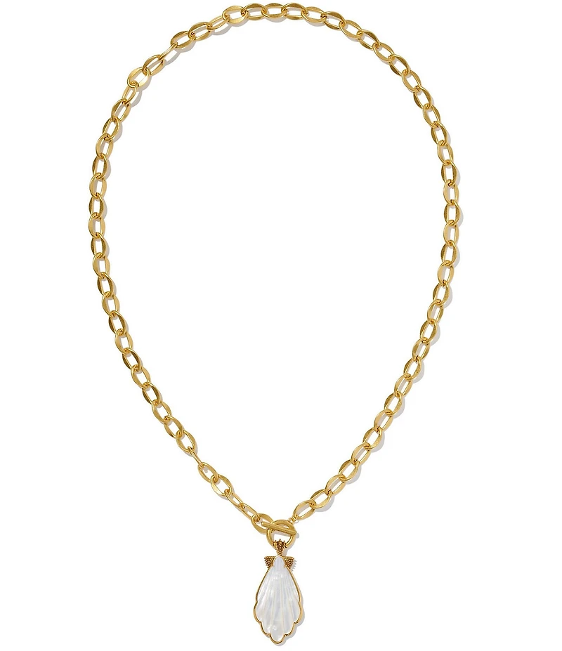 Kendra Scott Alexa Shell Reversible Pendant Convertible Chain Necklace