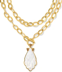 Kendra Scott Alexa Shell Reversible Pendant Convertible Chain Necklace