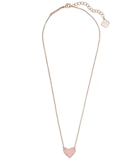 Kendra Scott Ari Drusy Heart Short Rose Gold Pendant Necklace