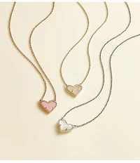 Kendra Scott Ari Drusy Heart Short Rose Gold Pendant Necklace