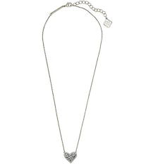 Kendra Scott Ari Drusy Heart Short Silver Pendant Necklace