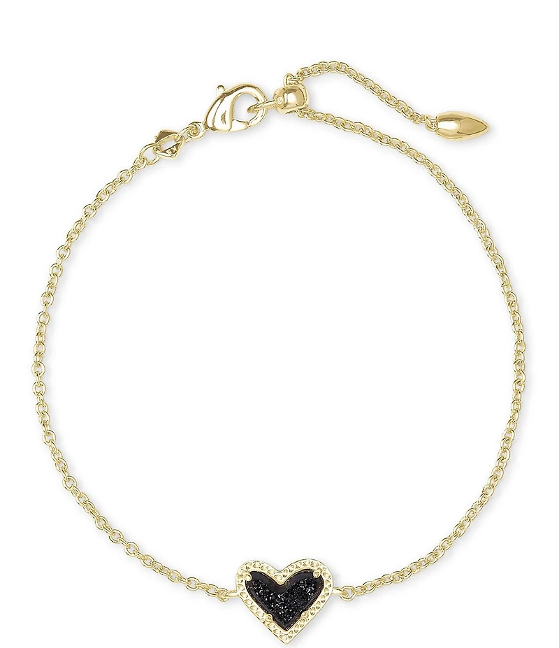 Kendra Scott Ari Heart Drusy Gold Chain Bracelet