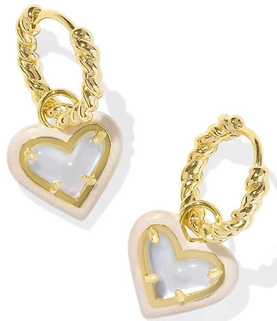 Kendra Scott Ari Heart Enamel Frame Huggie Drop Earrings