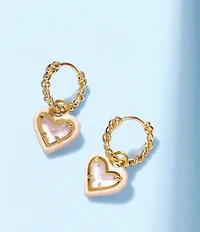 Kendra Scott Ari Heart Enamel Frame Huggie Drop Earrings