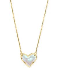 Kendra Scott Ari Heart Glass Gold Short Pendant Necklace