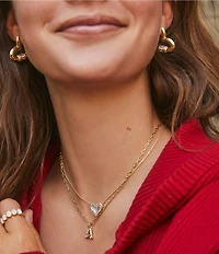 Kendra Scott Ari Heart Glass Gold Short Pendant Necklace