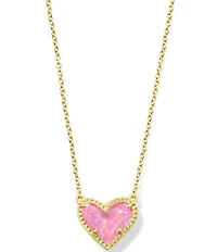 Kendra Scott Ari Heart Glass Gold Short Pendant Necklace