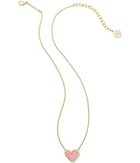 Kendra Scott Ari Heart Glass Gold Short Pendant Necklace