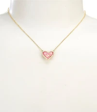 Kendra Scott Ari Heart Glass Gold Short Pendant Necklace