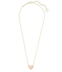 Kendra Scott Ari Heart Gold Rose Quartz Short Pendant Necklace