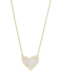 Kendra Scott Ari Drusy Heart Short Gold Pendant Necklace