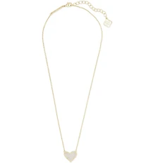 Kendra Scott Ari Drusy Heart Short Gold Pendant Necklace