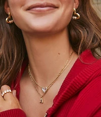 Kendra Scott Ari Drusy Heart Short Gold Pendant Necklace
