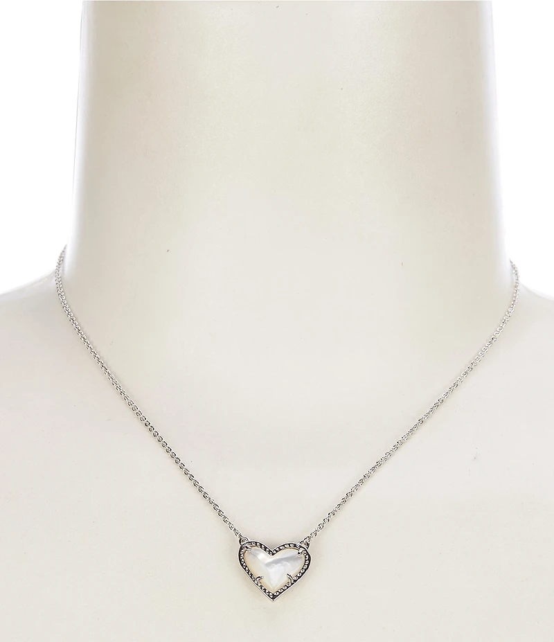 Kendra Scott Ari Heart Silver Short Pendant Necklace