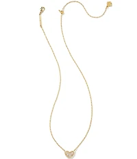 Kendra Scott Ari Pave Crystal Heart Gold Short Pendant Necklace