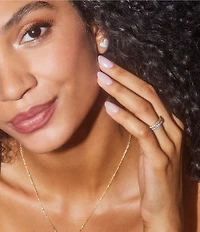 Kendra Scott Ari Pave Crystal Heart Gold Stud Earrings