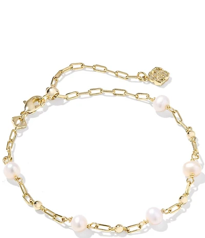 Kendra Scott Ashton Freshwater Pearl Delicate Chain Line Bracelet