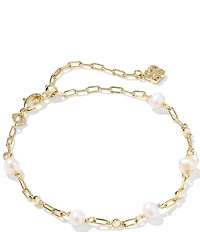 Kendra Scott Ashton Freshwater Pearl Delicate Chain Line Bracelet