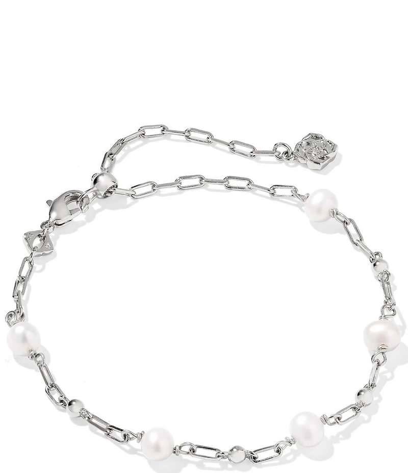 Kendra Scott Ashton Freshwater Pearl Delicate Chain Line Bracelet